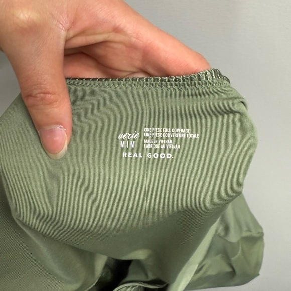 Aerie Olive Ribbed One Piece Swimsuit - Picture 11 of 13